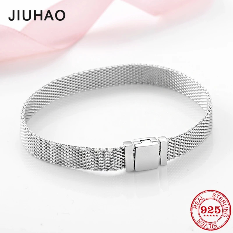 High quality 925 Sterling Silver Fashion Clip Beads Bracelets for Women Fit Original reflexions bracelet charms femme Jewelry 250107