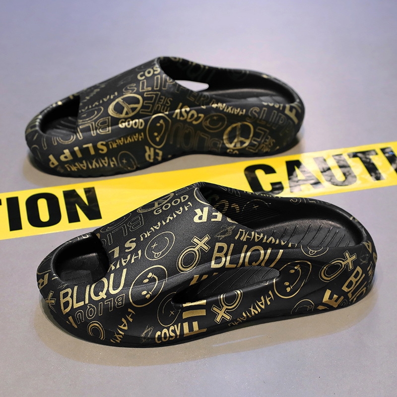 designer sandals women men slippers slides black white Graffiti gold indoor outdoor sandal slipper slide trainers sneakers casual shoe