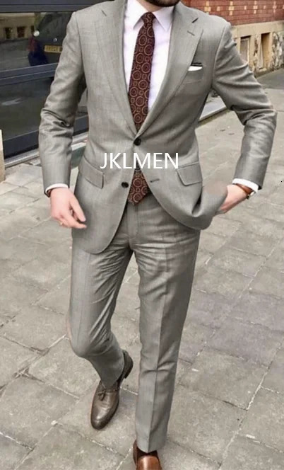 2023 Mens Suit Handsome Casual 2 Piece For Men Wedding Tuxedos Notched Lapel Groomsmen Business Prom Blazer 250102