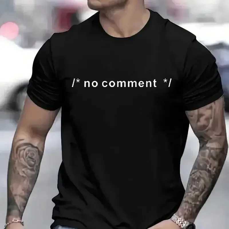 Interesting T-shirt Geek Novel Joke Encoding HTML CSS Developer Gift No Comments Mens Summer Casual Short sleeved T-shirt M250108