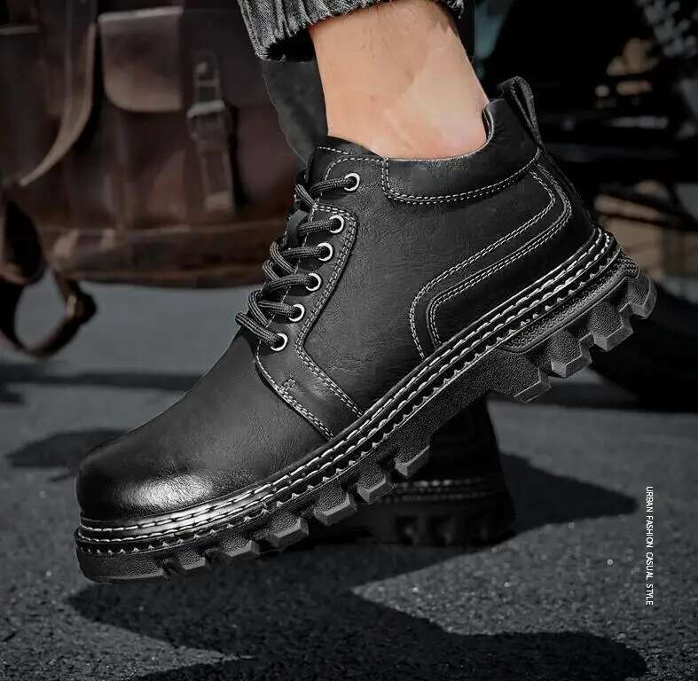 Ddmyoutdoor China Domestic New Genuine Men Cow Leather Upper Durable Sole Lace Up Autumn Winter Boots Daily Leisure Outdoor Shoes For Man Tooling boot