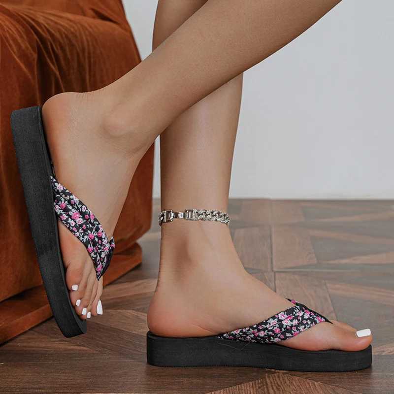 New Arrival Summer womens printed slider shoes sandals slider womens beach home slider womens flat flip indoor Champs - lys es T250108