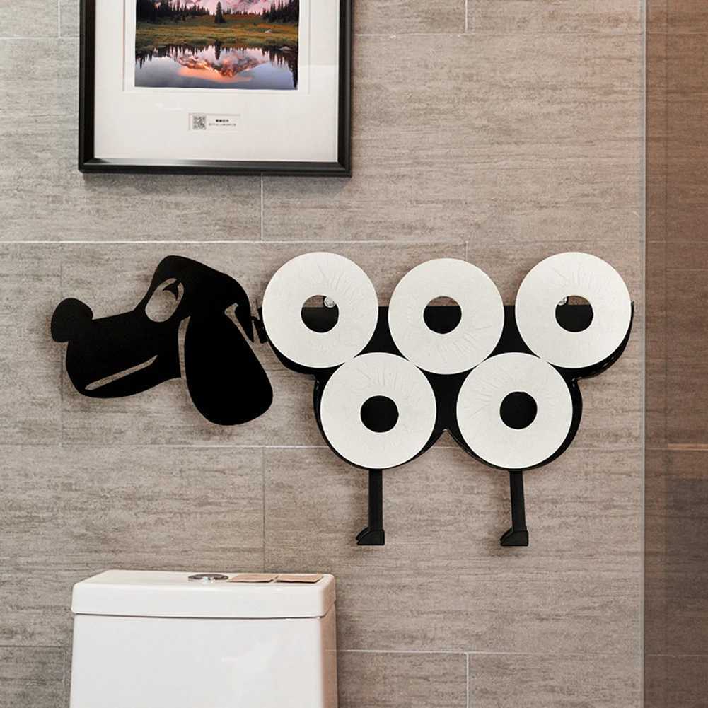 Metal sheep toilet paper roll holder black kitchen paper holder used for toilet paper holder shape decoration toilet paper holder Y250107