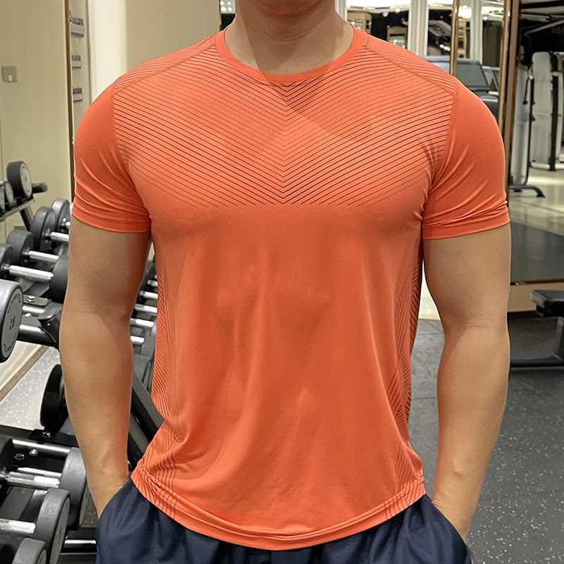 Mens Summer O-neck Short sleeved Top Quick drying Sports T-shirt Mens Fitness Training T-shirt Fitness Running T-shirt M250108
