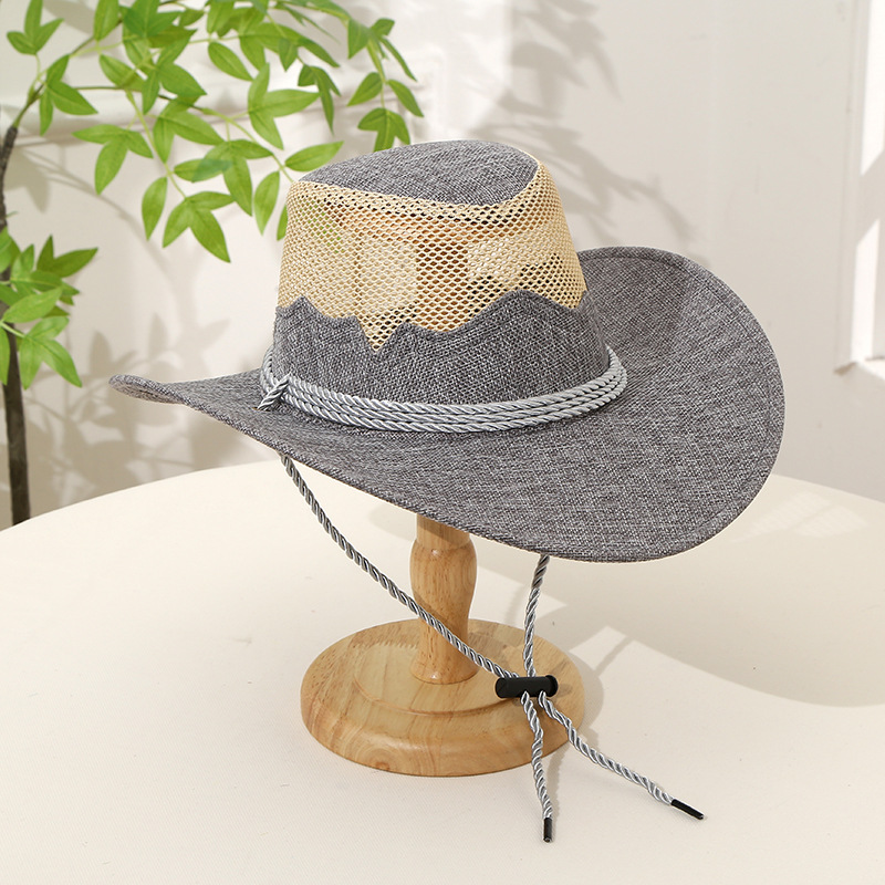 Western cowboy hat Mongolia steppe hat Yingzi handsome large brim hat men and women models casual versatile sun blocking sun hat hot-sale products