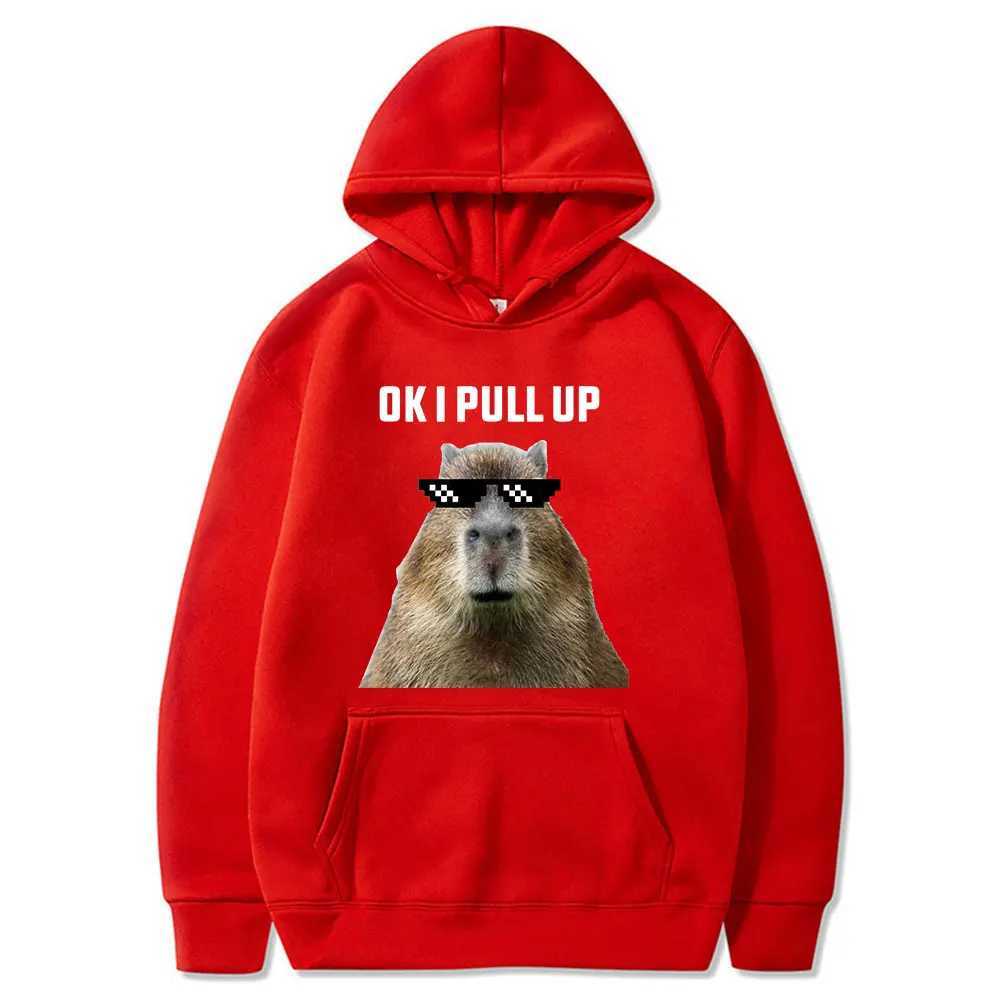 Its interesting that I pulled up the Capybara printed hoodie for mens fashion casual super big hoodie sports shirt Gothic zipper youth clothing W25010