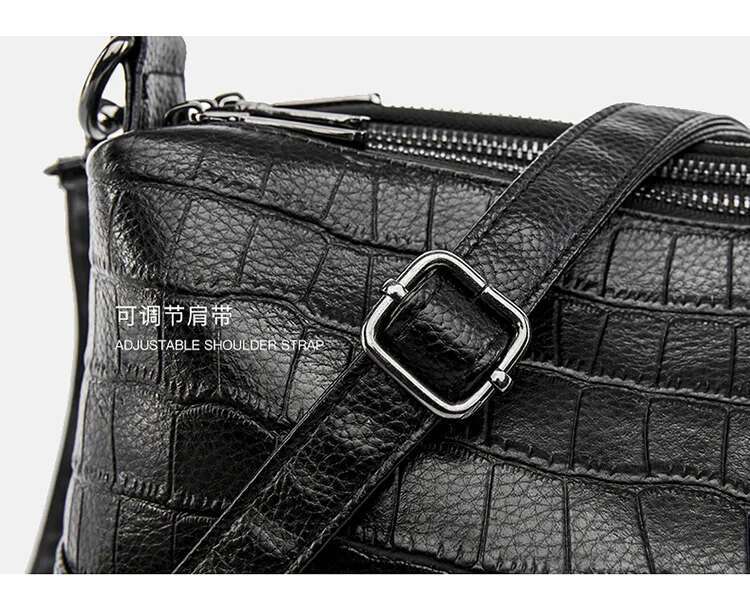 Genuine Three Compartment Large Capacity for Women 2023 Versatile Soft Shoulder Crossbody Bag Cow Leather