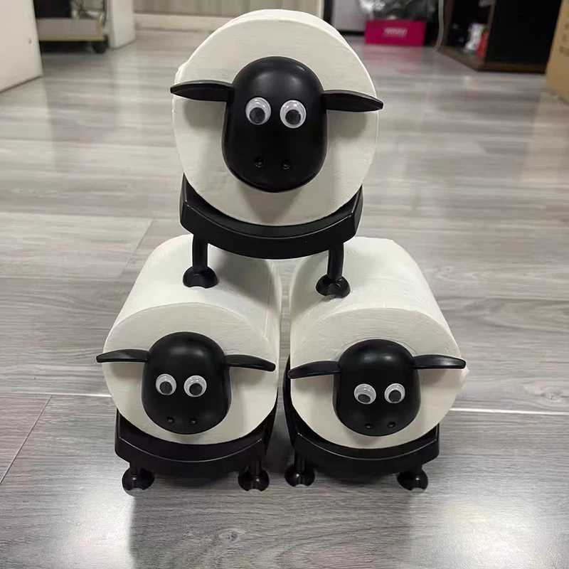 New cute sheep dog shaped toilet tissue holder vertical storage roll paper holder decorative toilet paper holder Y250107
