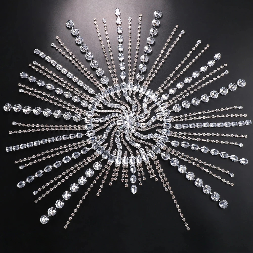 Crystal Square Tassel Hair Chain Bridal Headpiece for Women Rave Accessories Rhinestone Geometric Head Chain Hat Jewelry 250107