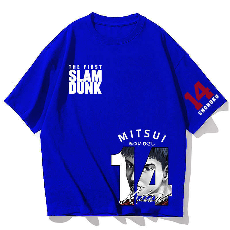 Slam Dunk Commemorative Mitsui Shou Parent Child Pure Cotton Short T-shirt Summer Loose Shoulder Style Anime Printed Half Sleeve