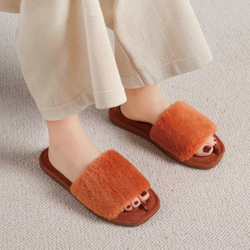 New Arrival Bebear Fashion Comfortable Womens Slippers Winter Warm Smooth Womens Indoor Fur Womens Slippers Warm Plush Womens Shoes T250108
