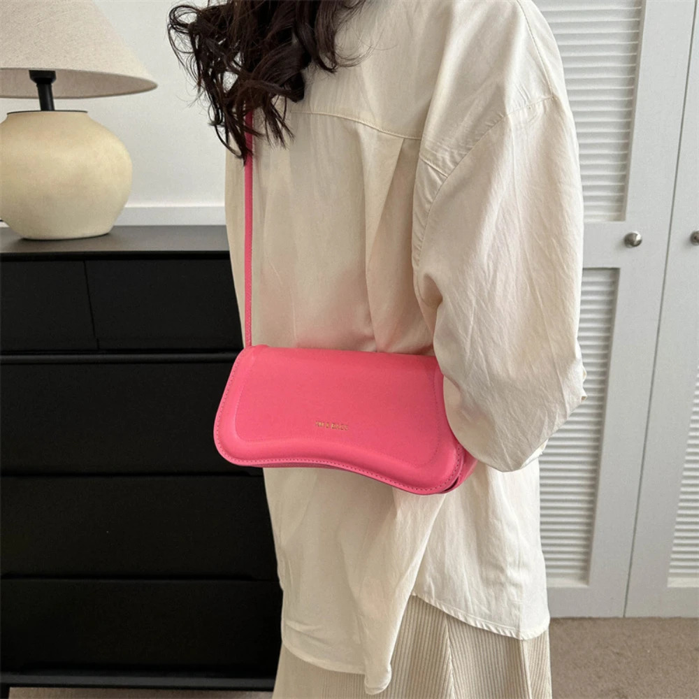 Ladies Shoulder Crossbody Bags PU Leather Women Underarm Bags Solid Color Small Top-handle Bags Purse Female Daily Handbags 250106
