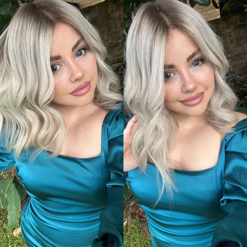 13x4Lace Front Wig Synthetic Human Hair 180Density glueless preplucked Wigs For Women Daily Use Deep Wave Heat Resistant Fiber