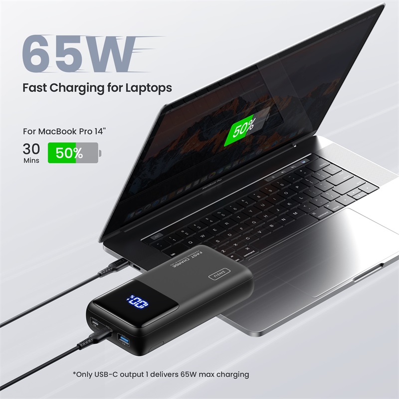 INIU Power Bank 65W 25000mAh Laptop Portable USB C PD QC Fast Charging 3-Output External Battery Charger For Book 2025 Dell Tablet