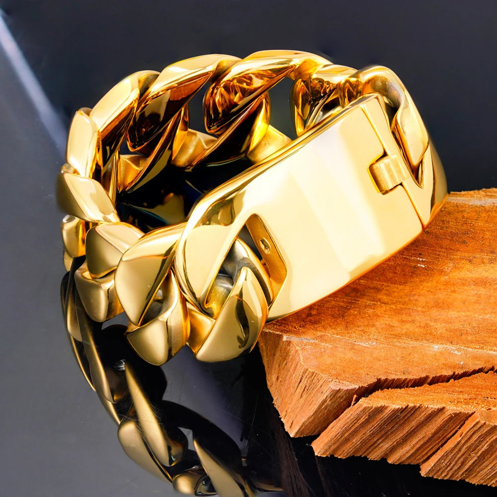 Coarse Steel Bracelet Fashion Jewelry European and American Personalized Smooth and Dominant Mens Fashion Jewelry 250107