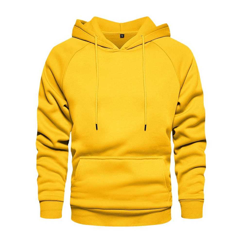 Yellow hoodie/sportswear mens top hoodie hip-hop streetwear autumn winter long sleeved hoodie mens zipper set W250108