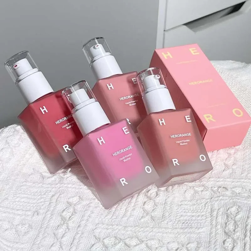 HERORANGE Matte Liquid Blush Velvet Blusher Peach Face Blusher Pigment Lasting Beauty Natural Cheek Tint Cream Blush Makeup 30ML 250108