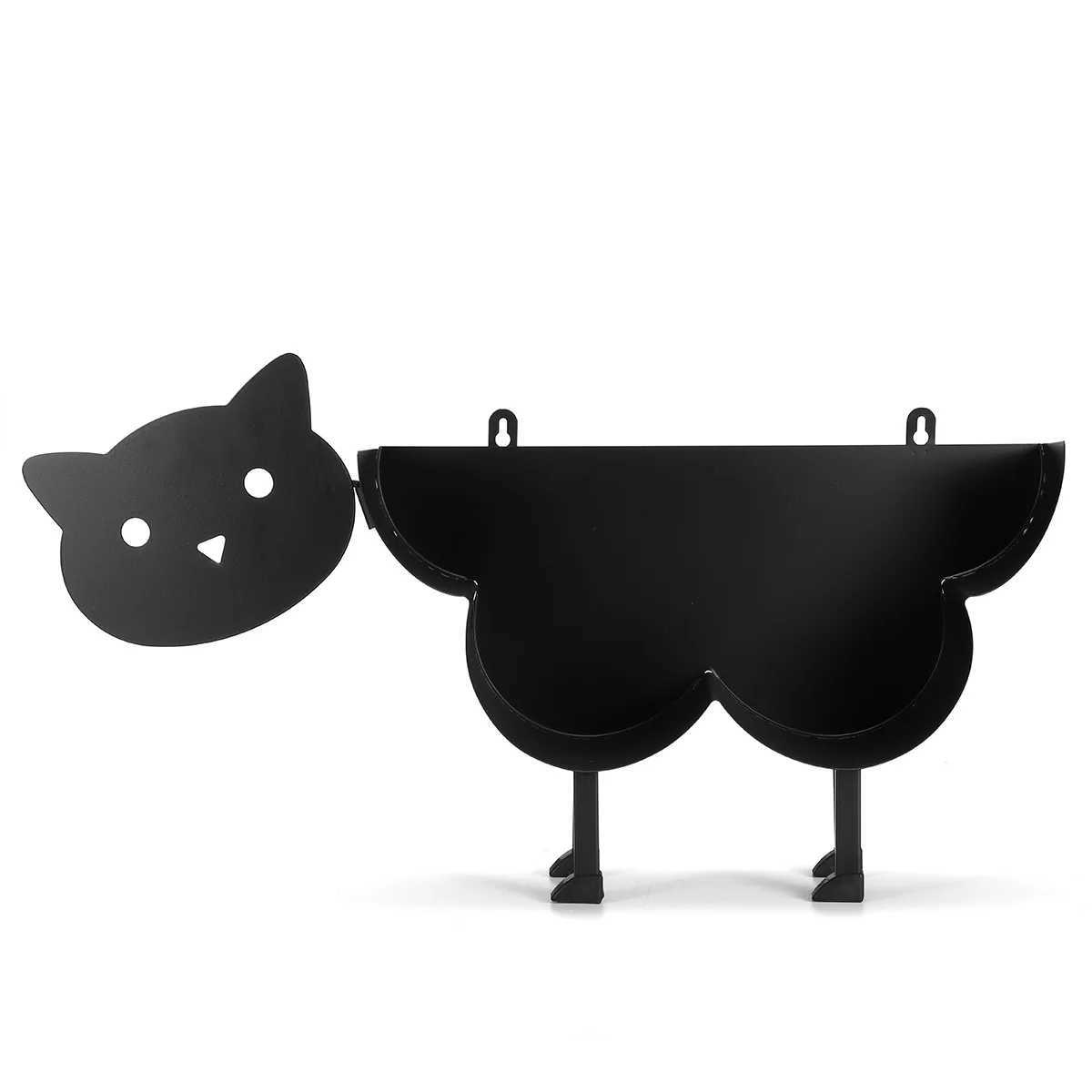 Paper towel rack black sheep cat dog toilet roll paper bathtub iron storage Y250107
