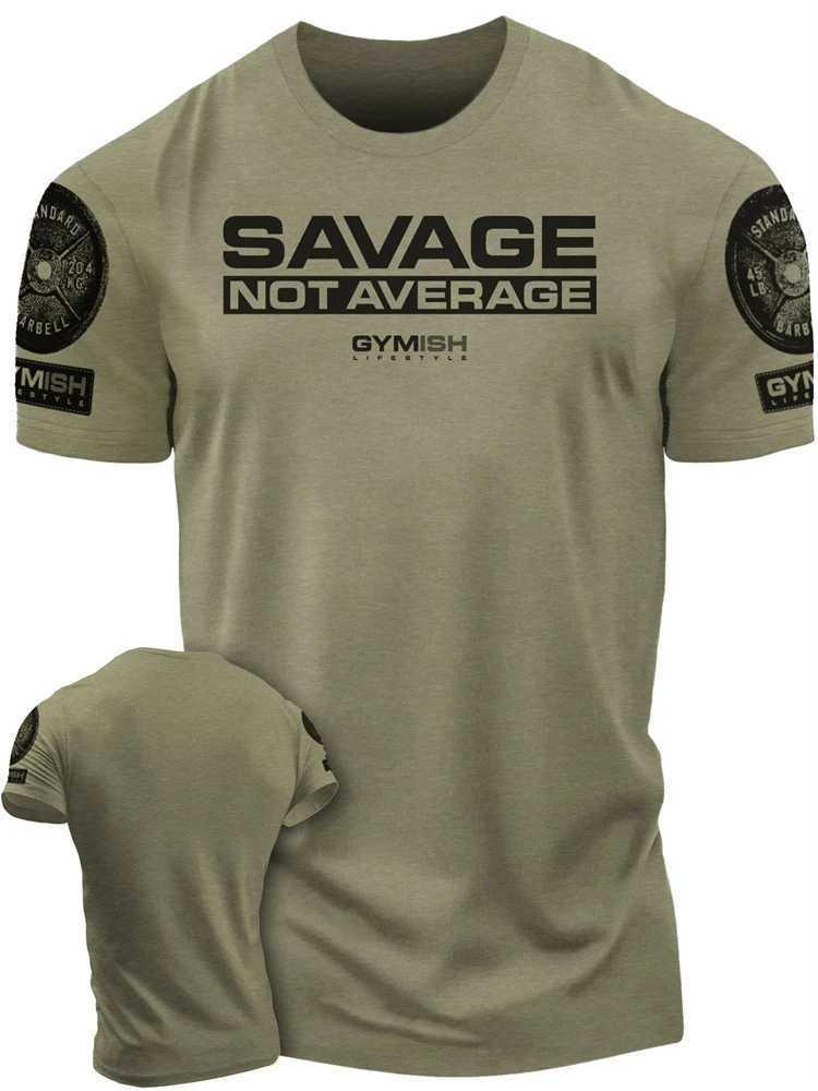 High Quality Mens T-shirt Street Sports Fitness Savage Alphabet Print Daily Short sleeved T-shirt Trend Mens Clothing Grey T-shirt T250108