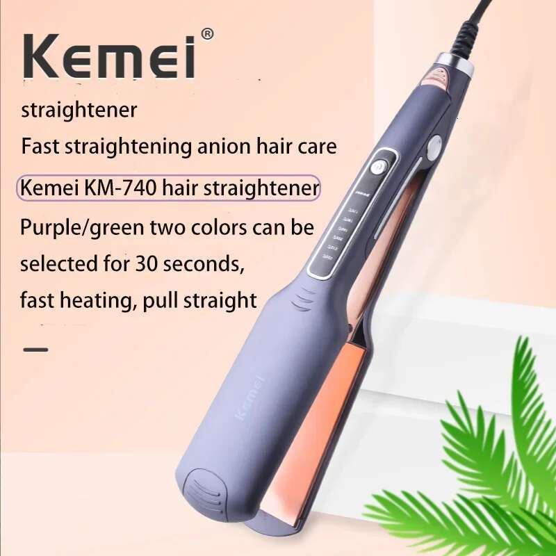 Km-740 Portable Professional Led Six-speed Flat Negative Ion Anti-scald Hair Straightener Curg Iron
