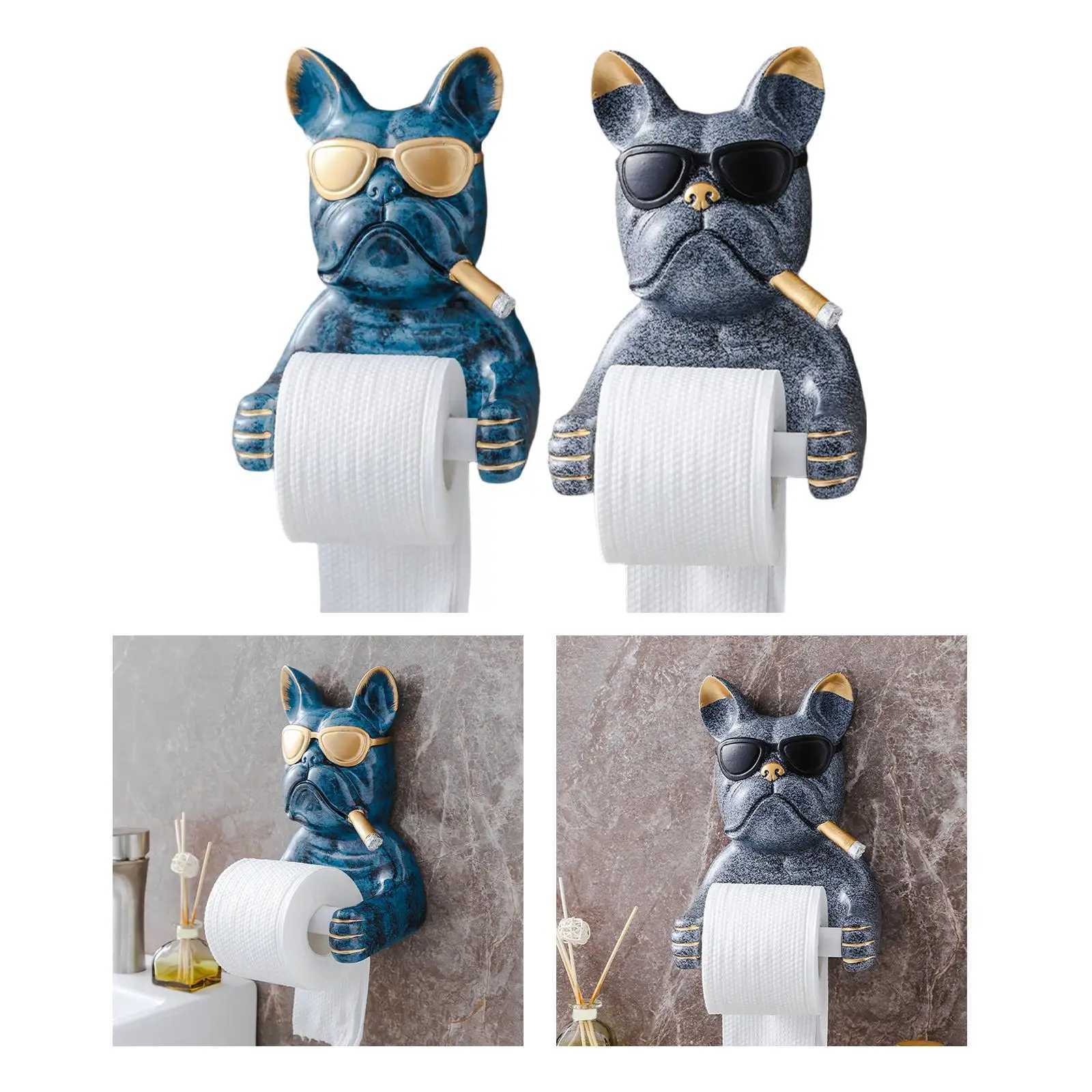 Cartoon hanging punch press - paper holder organizer dog statue used for Washro kitchen hotel organization decoration Y250107