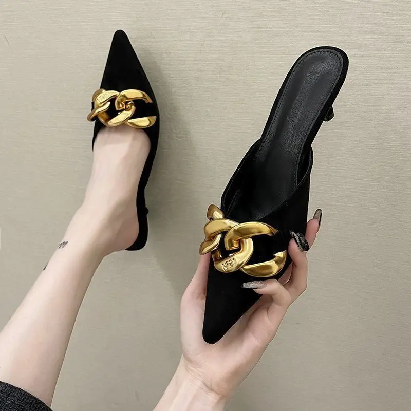 Summer Style Low Heels Womens Slippers Net Infrared Wear Fashion Thick Heel Ladies Slippers 250107