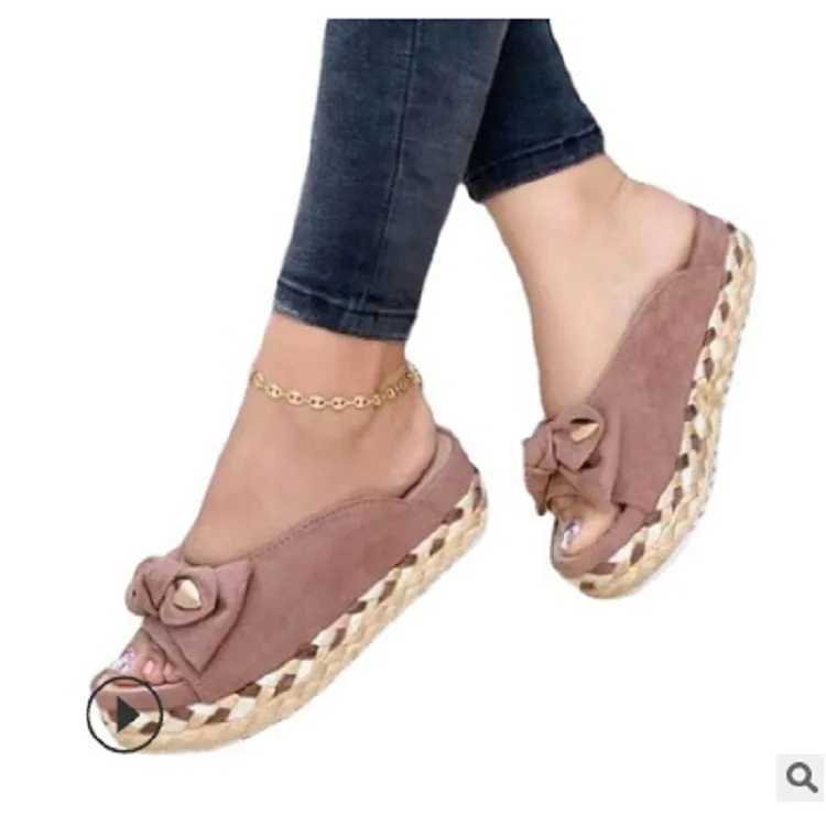 New Arrival Womens thick soled slider soft stitched womens sandals comfortable flat shoes womens open toe beach shoes womens shoes T250108