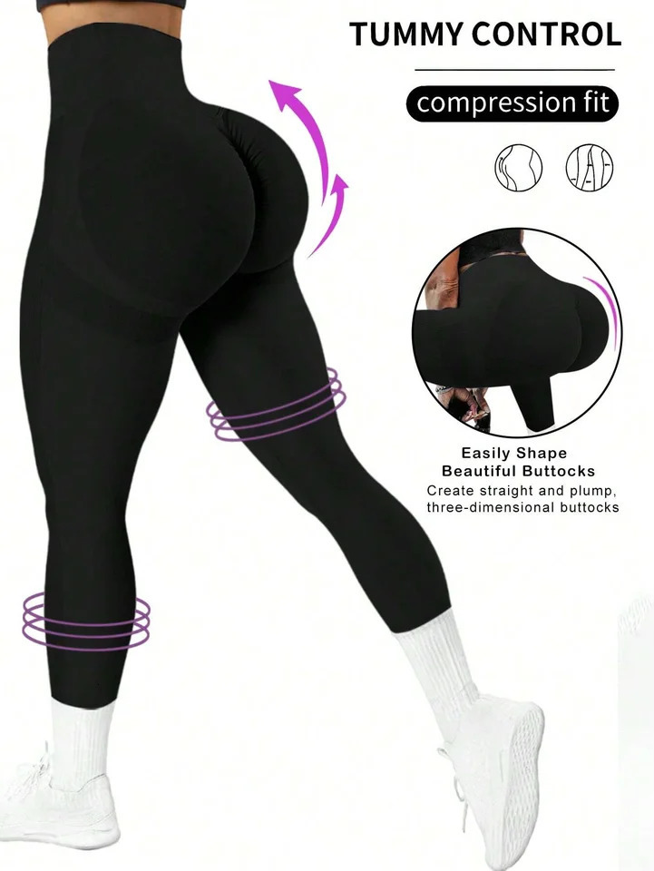 Seamless Butt Lifting Workout Leggings for Women High Waist Yoga Pants Compression Contour Tights 241231