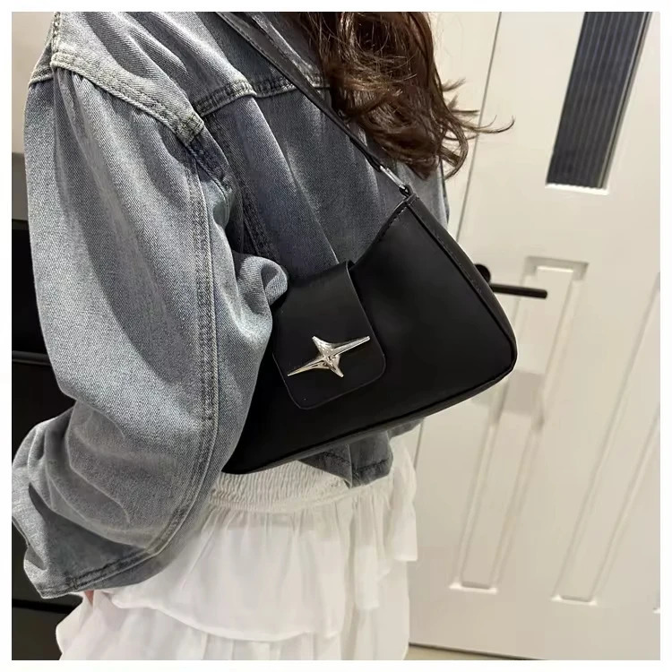 2024 Classic Y2K Small Purse Female Handbags Vintage PU Leather Shoulder Bags for Women Daily Ladies Underarm Bag 250106