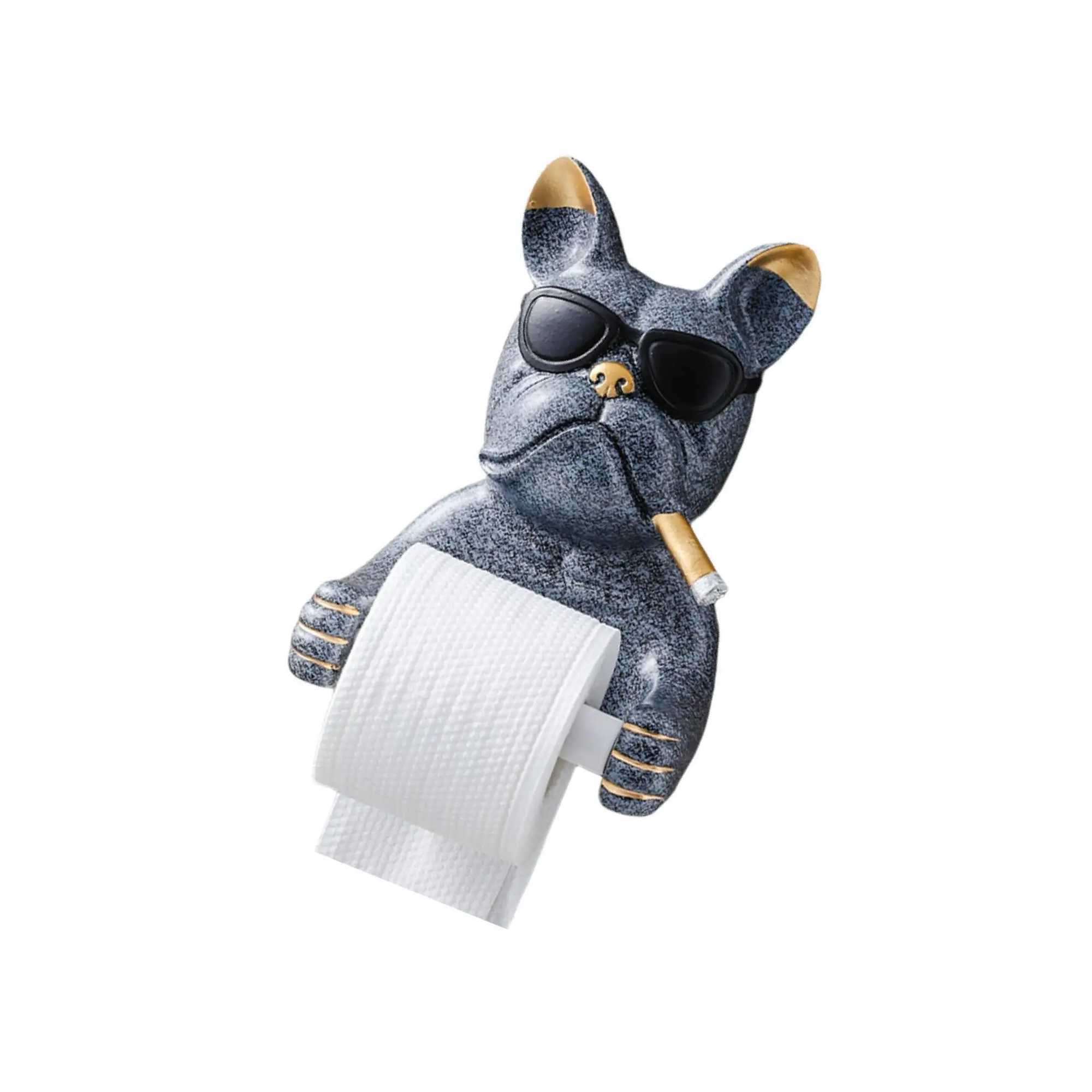 Cartoon toilet paper holder dog sculpture tissue holder used for Washro hotel tissue box kitchen decoration with artistic craftsmanship Y250107