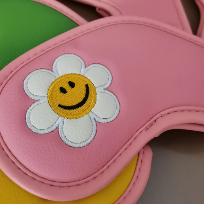 Korean Fashion Golf Club Iron Headcover Sun Flower PU Leather Waterproof Sports Head Cover 250107