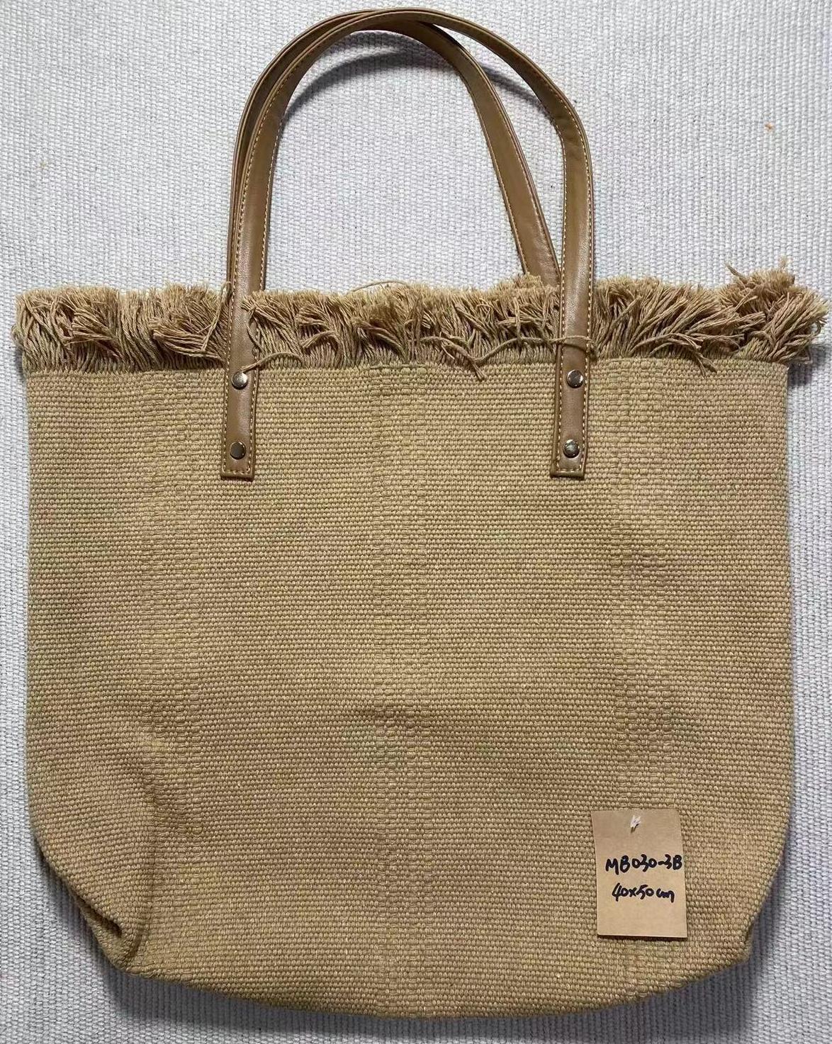 Vintage Hand-Knit Rough Cotton Shoulder Purse