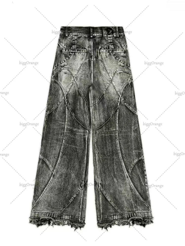 Autumn Ripped Jeans Mens Cutoff Pants Street Wear Y2K Punk Hip Hop Overalls West Loose Washed Clothes Scrub Pants 250107