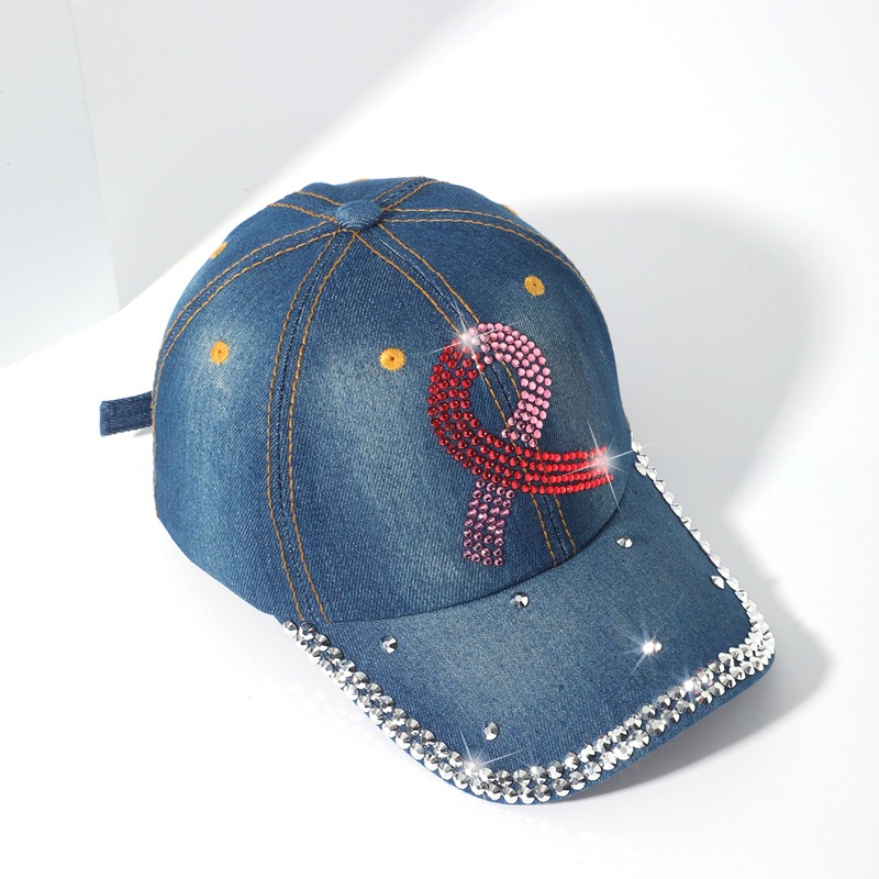 LOVE with diamonds baseball cap casual versatile inlaid diamond duck tongue cap letters decorated sunscreen cowboy sun hat wholesale