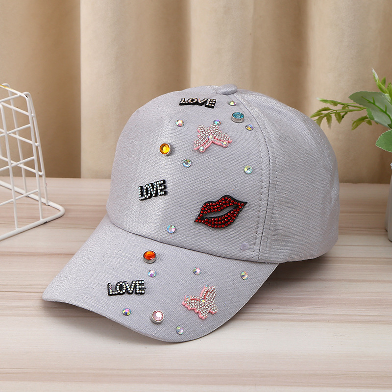Fashion ins tide rhinestone duck tongue cap female trend hundred matching ladies sun hat baseball cap sunscreen hat wholesale