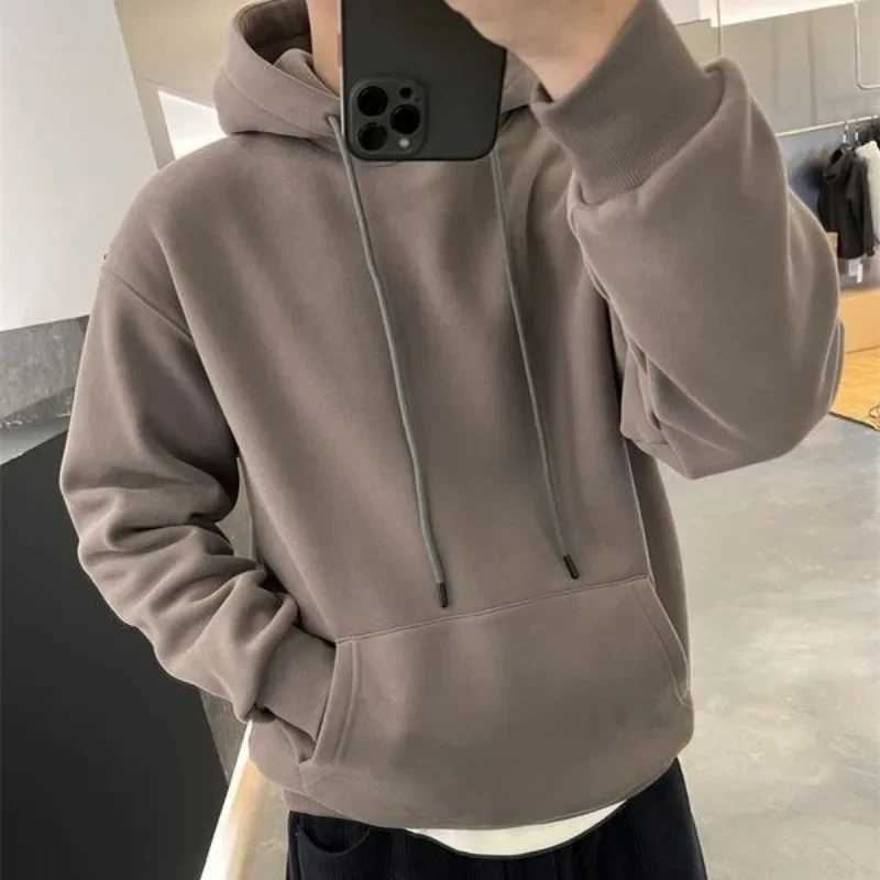 Wool Solid Mens Hoodie Mens Pocket Sweater Cotton S Luxury High Quality Winter No Brand Loose Harajuku Fashion Cheap W250108