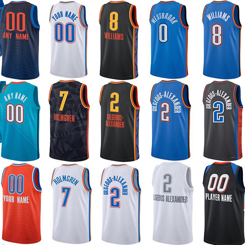 Basketball Jerseys OTC Thunde Shai Gilgeous Alexande Jalen Williams Isaiah Hartenstein Chet Holmgren Luguentz Dort Aaron Wiggins Russell Westbrook City Jersey