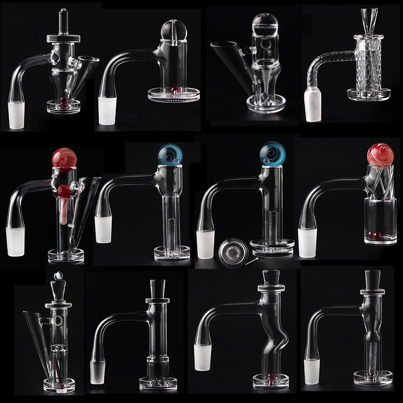 12 styles full weld control tower Terp Slurper quartz banger Set seamless welded beveled edge quartz nails