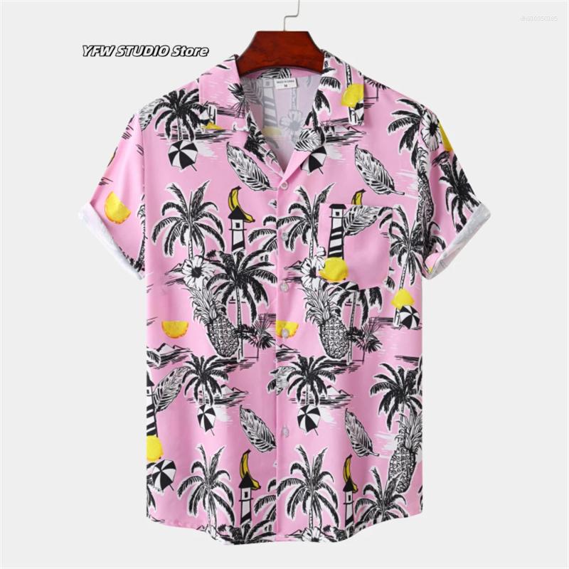 Men's Casual Shirts Contrasting Color Shirt Christmas Santa Print Summer Mens Clothing Fashion Beach Hawaiian Sport Sleeve