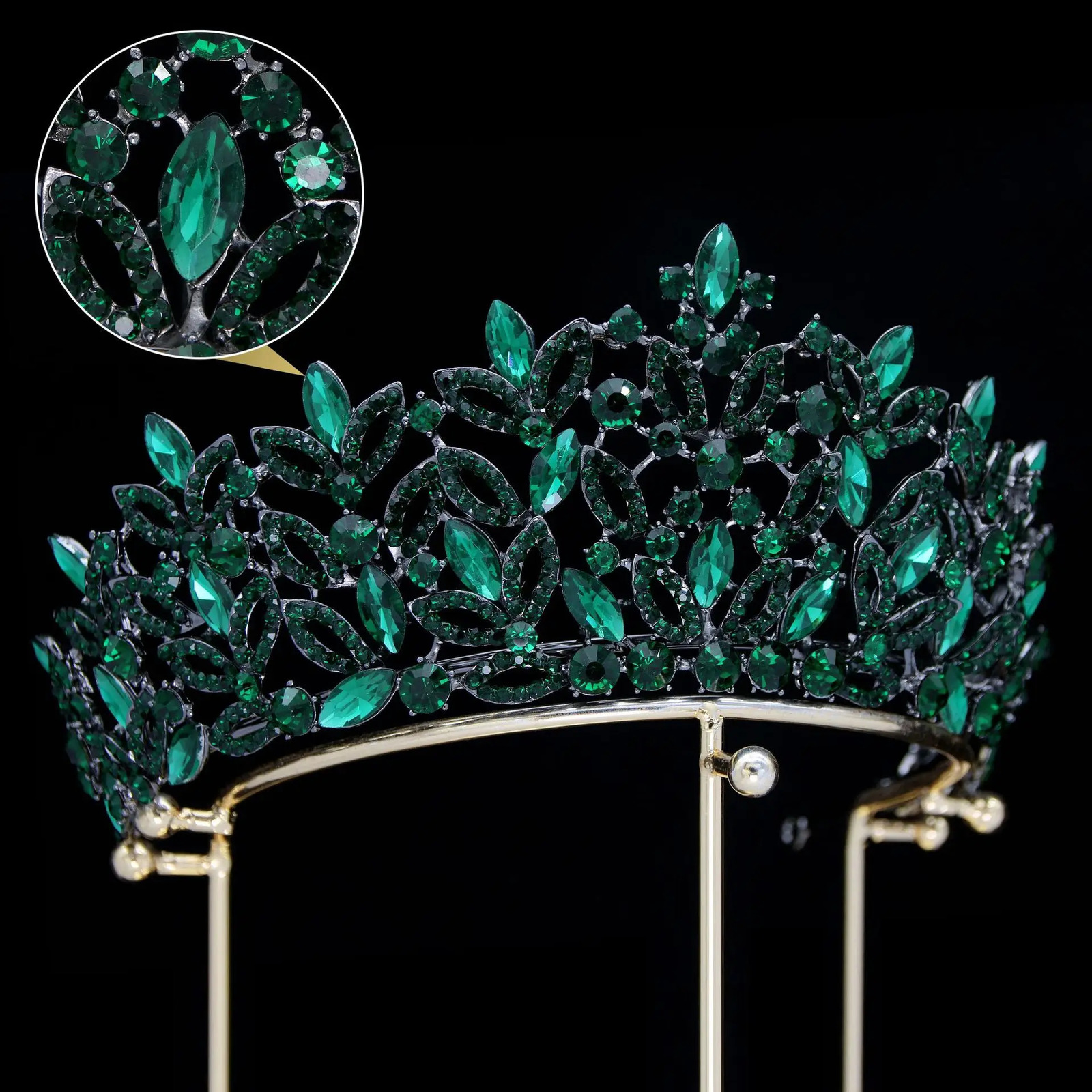 Baroque Crystal Bridal Tiaras Royal Queen Crowns For Women Rhinestone Pageant Diadem Veil Tiara Wedding Hair Accessories 250107