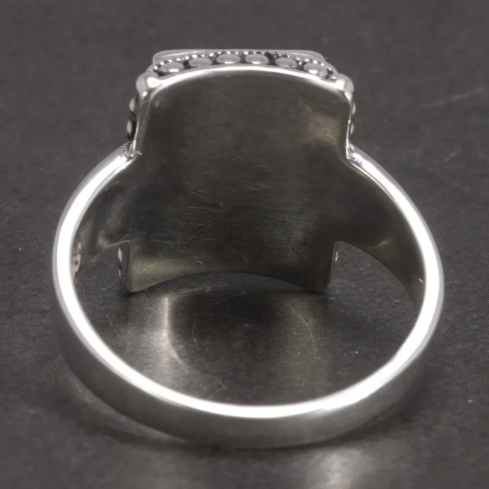 Solid 925 Sterling Silver Lucifer Rings with Black Onyx Natural Stone Handmade Statement Ring TV Show Jewelry 250106