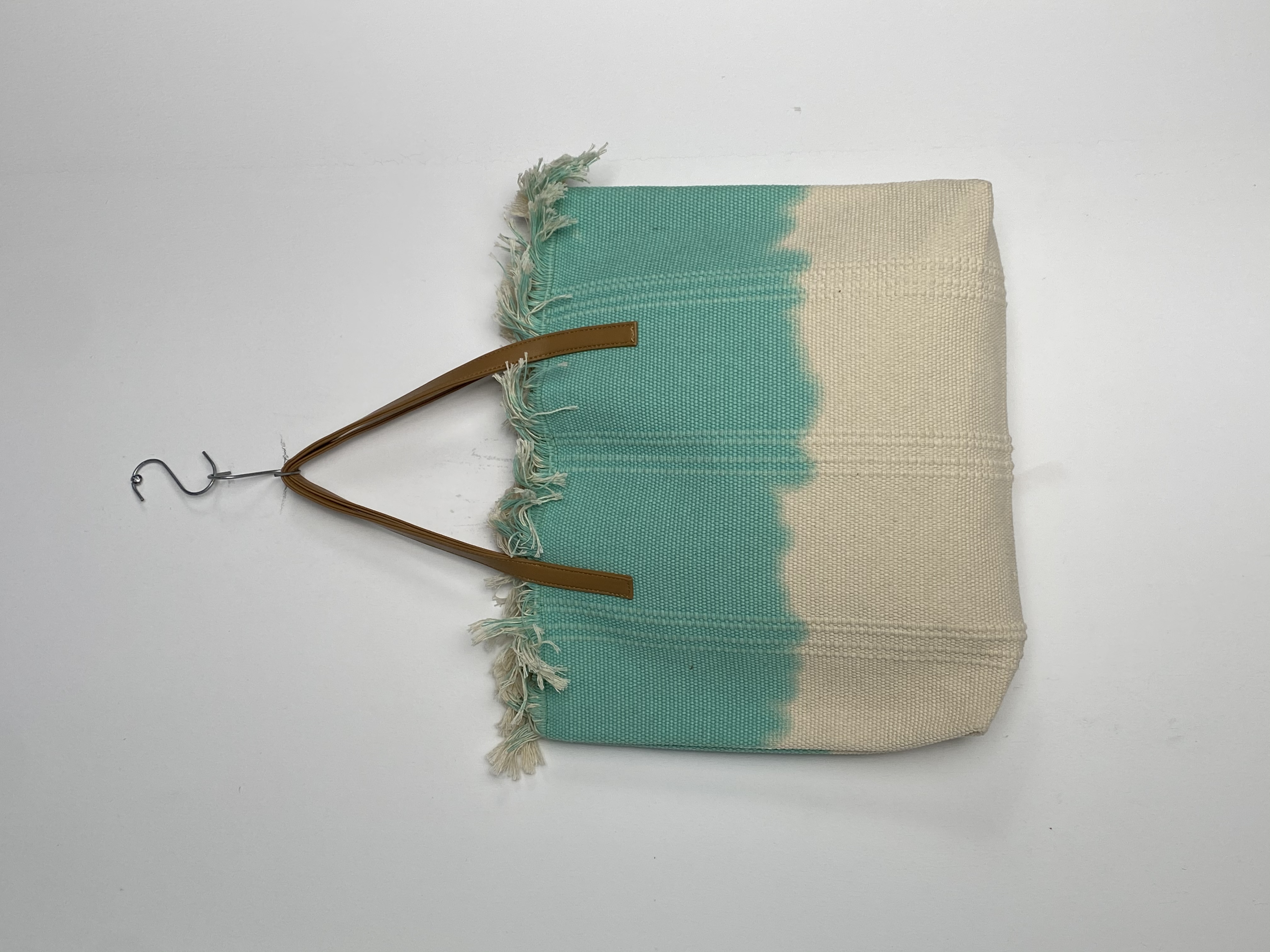 Vintage Hand-Knit Linen Shoulder Tote Bag