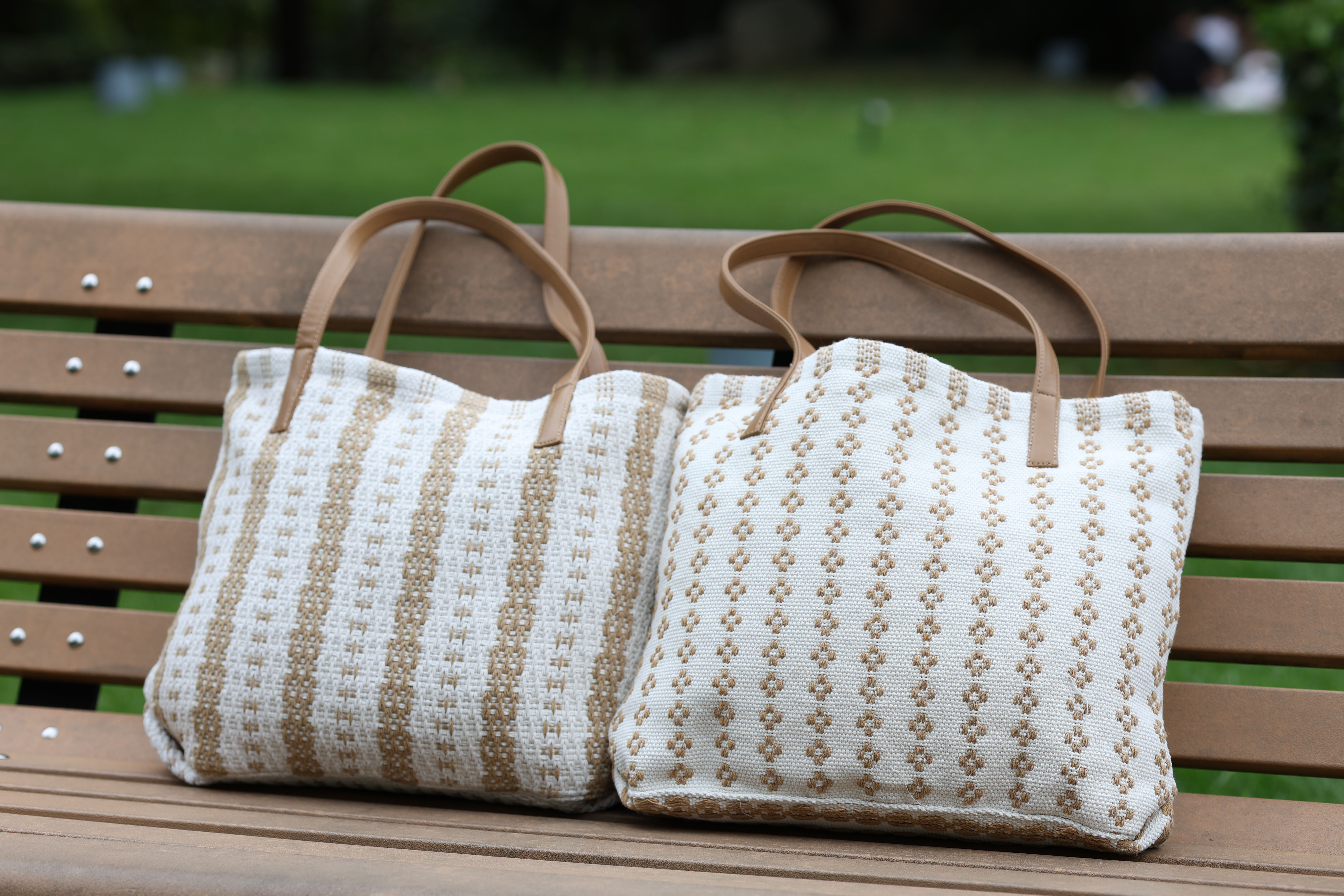 Vintage Handcrafted Linen Shoulder Tote Bag