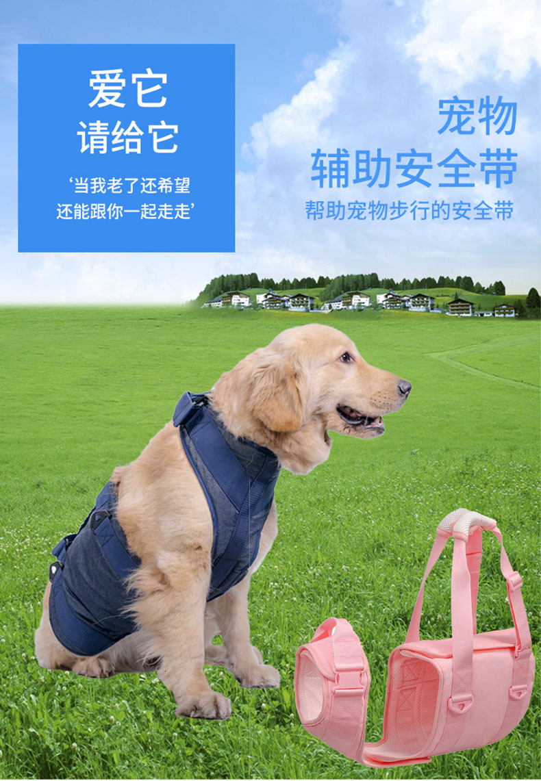 Big Hand Assisted Walking Belt Traction Rope Dog Lifting With Handle Heavy Duty Outdoor Pet Vest Harness