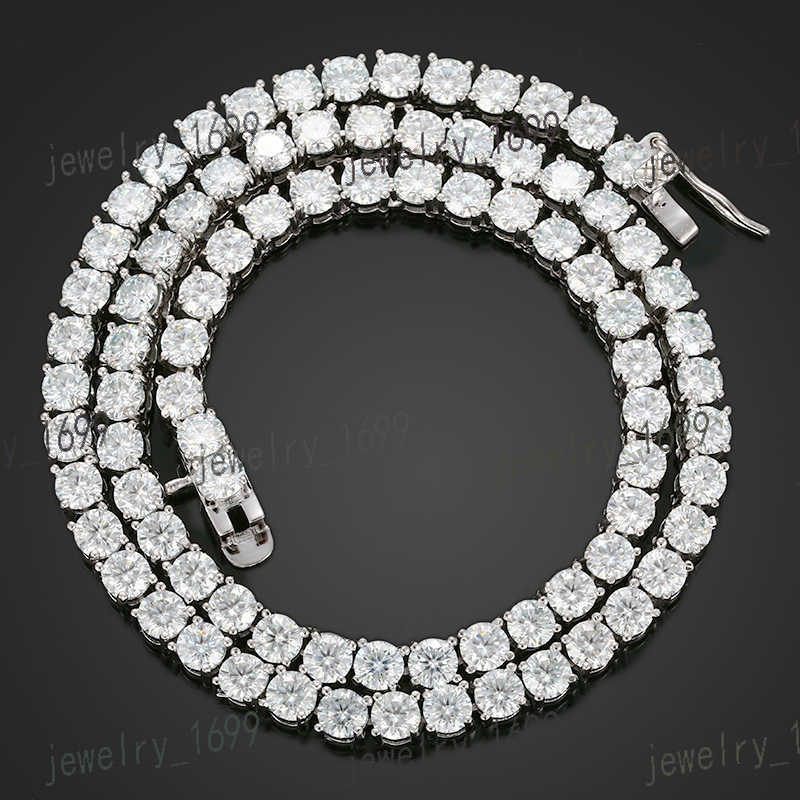 HQ GEMS classic jewelry moissanite stone tennis chain mens tennis chain necklaces