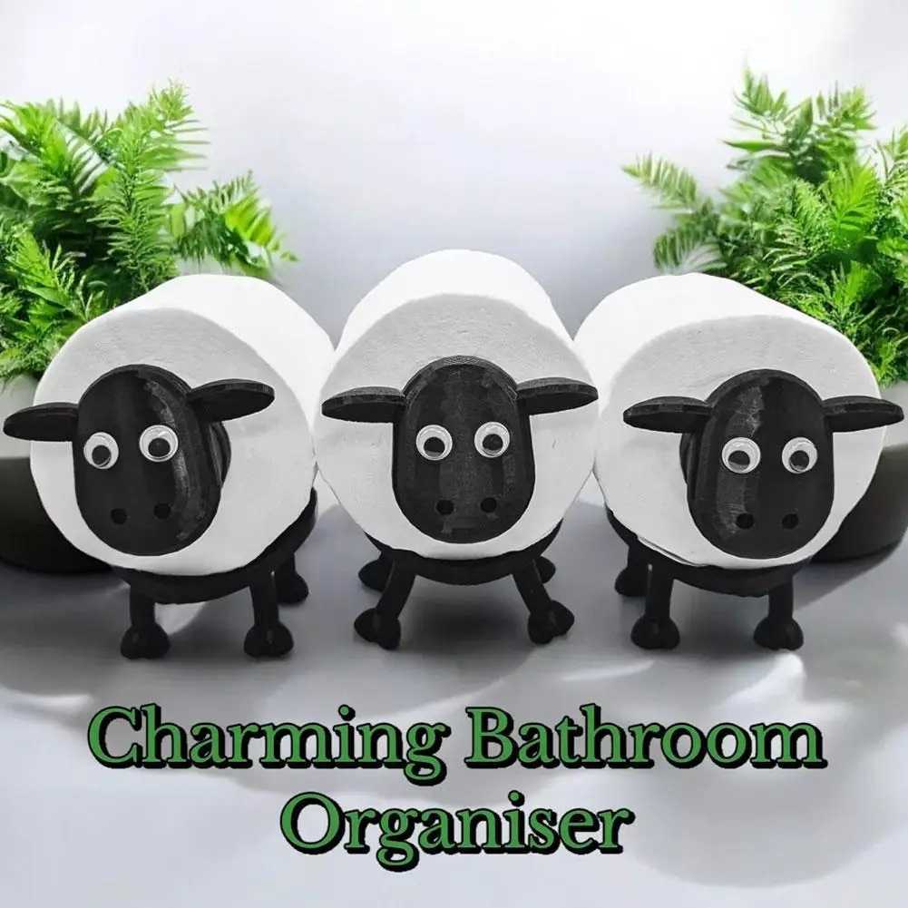 Sheep toilet roll holder interesting toilet paper holder 3D printed decorative toilet paper holder shape paper holder Y250107