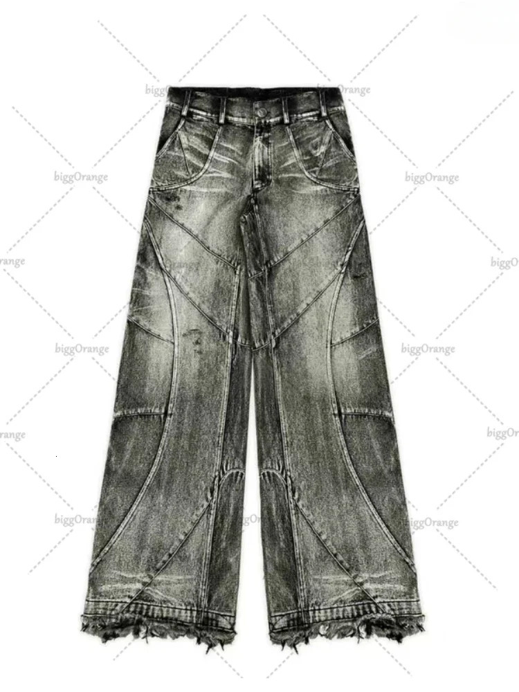 Autumn Ripped Jeans Mens Cutoff Pants Street Wear Y2K Punk Hip Hop Overalls West Loose Washed Clothes Scrub Pants 250107