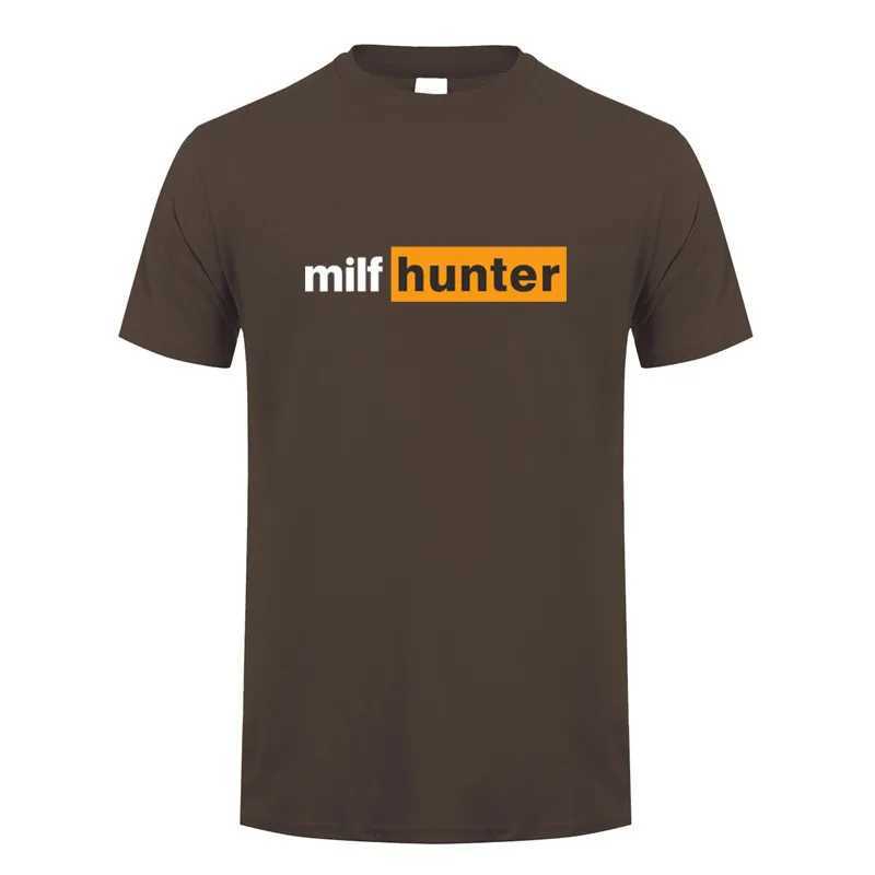 Milf Hunter T-shirt Summer Womens Short Sleeve Fun Birthday Gift Classic T-shirt Cotton T-shirt Top OT-010 M250108