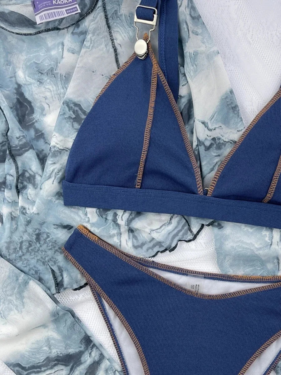 Sexy Denim Blue Brazilian High Cut Bikini Female Swimsuit Women Swimwear Two-pieces Bikini set Bather Bathing Suit Swim Lady 250107