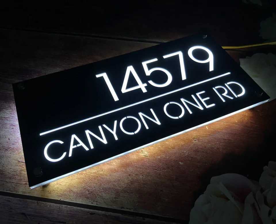 Interior Decorations Customize lighting numbers for House Street Backlit personalize modern residential and sign horizontal addresses H250108